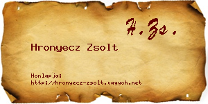 Hronyecz Zsolt névjegykártya