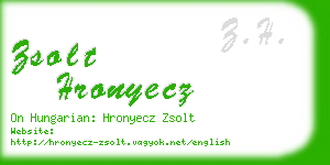 zsolt hronyecz business card